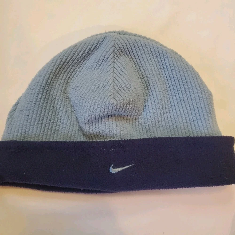 Nike‎ Youth Beanie Reversible Blue Cuff Swoosh Cap Hat